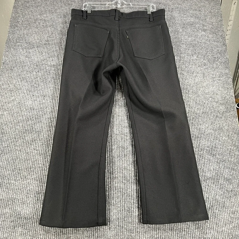 Vintage Levis Dacron Polyester‎ Pants Mens 36x30 (36x26) Black Casual Trousers